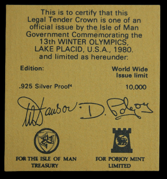 Isle of Man. Proof silver Crown. 1980.