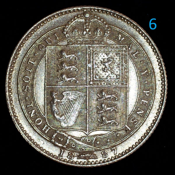 Victoria. Shilling. 1887. A selection