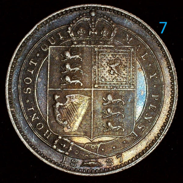 Victoria. Shilling. 1887. A selection