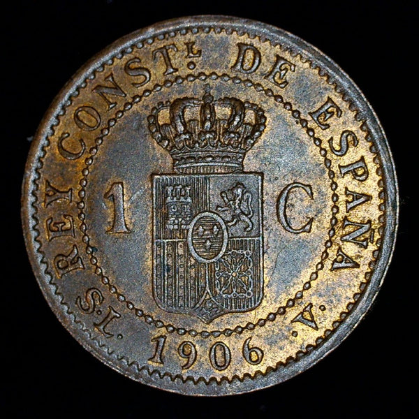 Spain. One Centimo. 1906