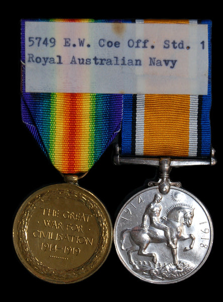 WW1. Pair. Coe. Royal Australian Navy.