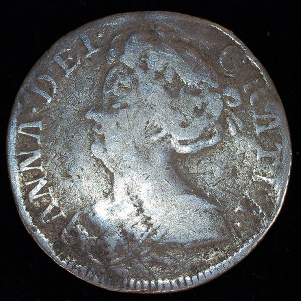 Anne. Sixpence. 1708. Plumes.