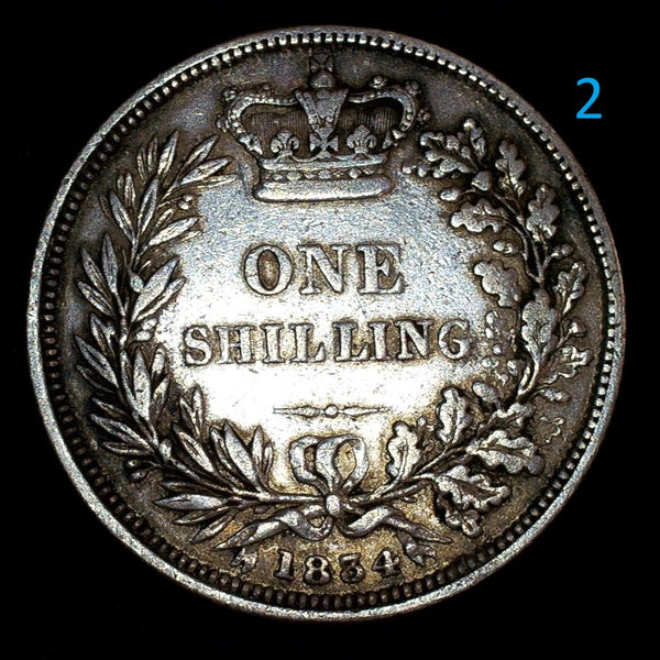 William IV. Shilling. 1834. A selection