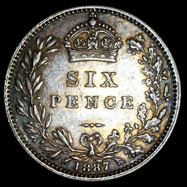 Victoria. Sixpence. 1887. Wreath reverse. A selection.