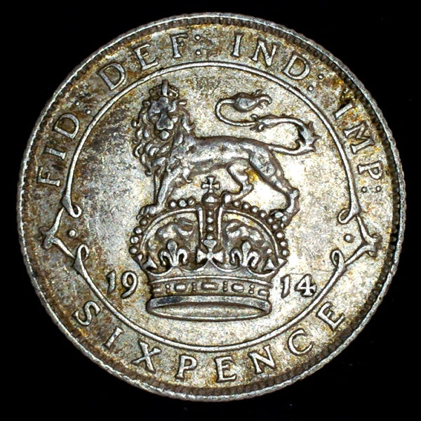 George V. Sixpence. 1914. A selection
