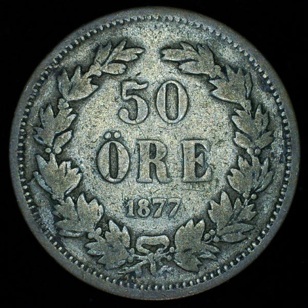 Sweden. 50 Ore. 1877