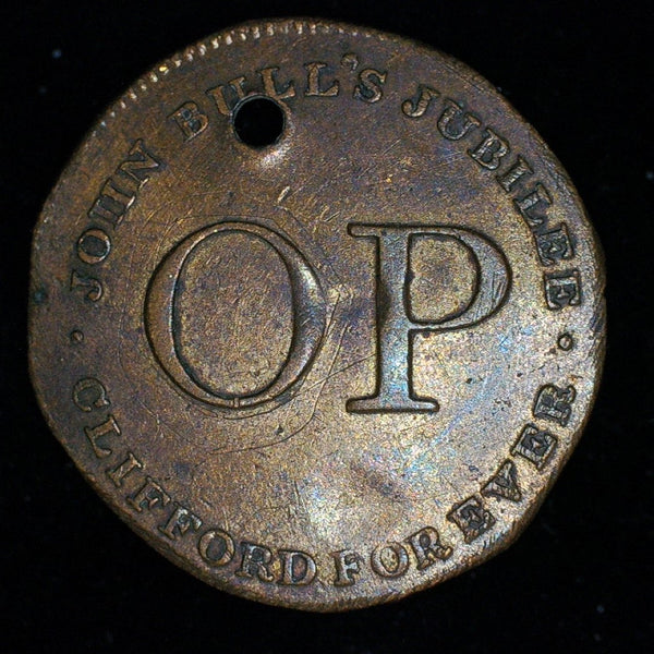 Botc Riot Token London/Covent garden. Old Price Riots. 1809 medal/token – Coins4all