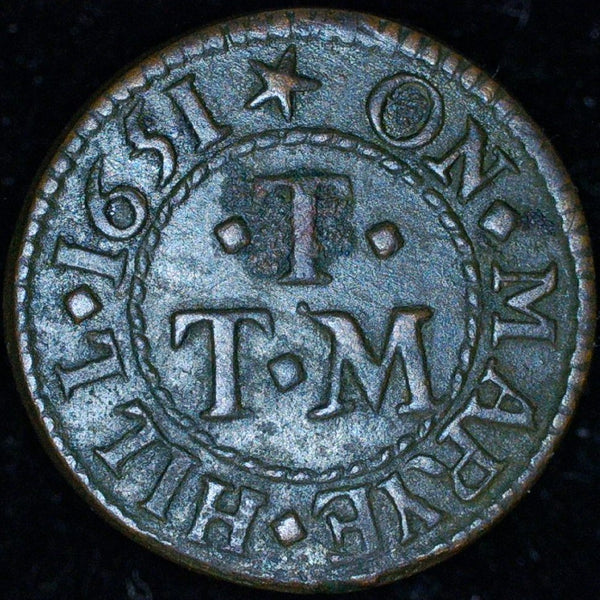 London. Farthing token. St Mary at Hill. 1651