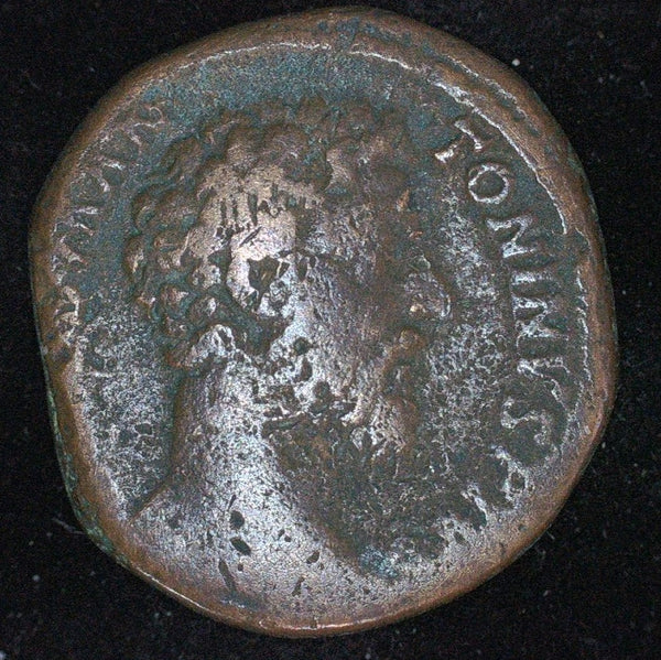 Marcus Aurelius. Sestertius. Struck under Commodus. Commemorative issue. AD180