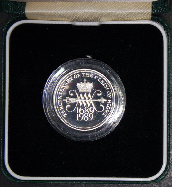 Royal Mint. Silver proof £2 Piedfort. 1989 'Claim of Rights'