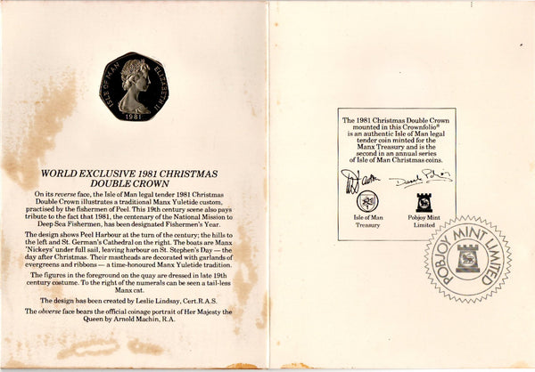 Isle of Man. Diamond Finish Fifty Pence. 1981. Christmas issue.