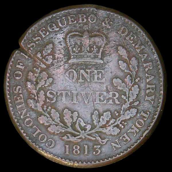Guyana. Demerara and Essequibo. 1 Stiver. 1813. George III.