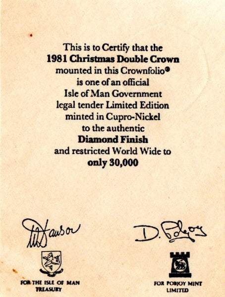 Isle of Man. Diamond Finish Fifty Pence. 1981. Christmas issue.