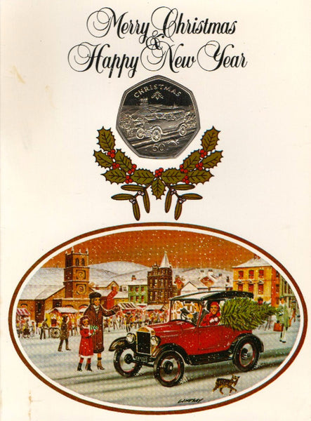 Isle of Man. Diamond Finish Fifty Pence. 1983. Christmas issue.