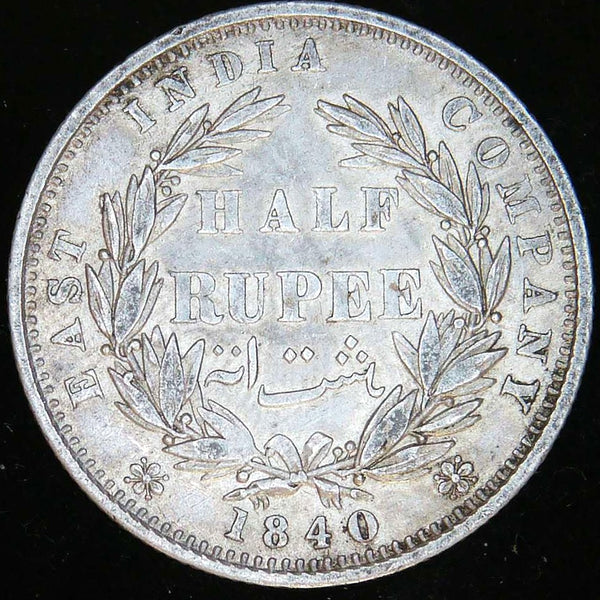 India. E.I.C. Half rupee. 1840