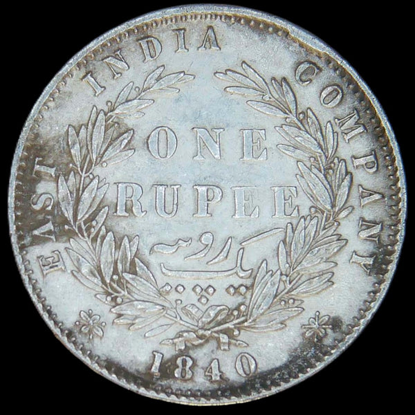 India. East India Company. One Rupee. 1840