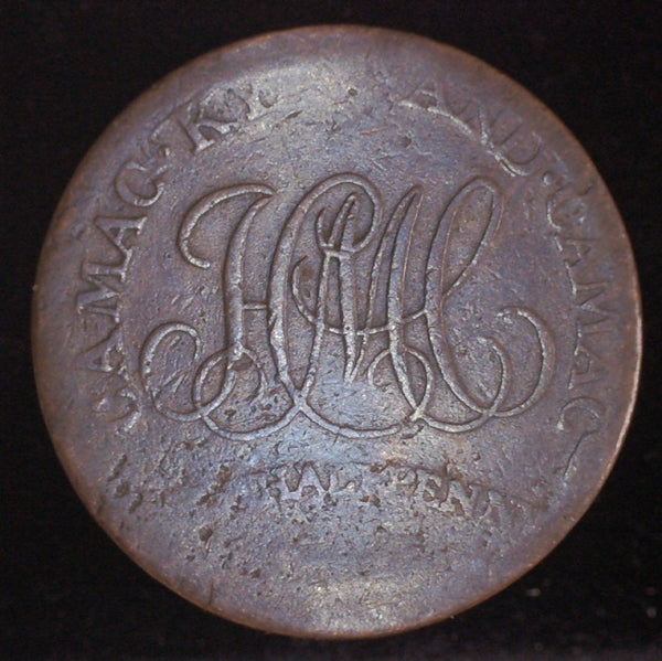 Ireland Dublin Halfpenny token - Camac Kyan and Camac 1792-3