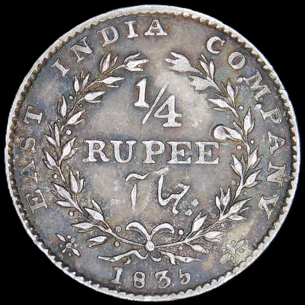 India. (East India Company) Quarter rupee. 1835. A selection.