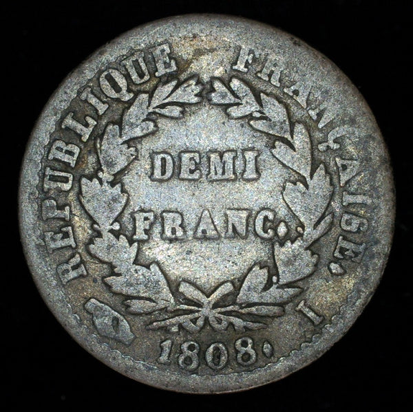 France. Half Franc. 1808 I