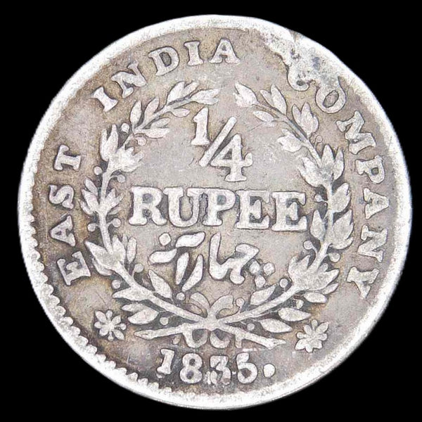 India. (East India Company) Quarter rupee. 1835. A selection.