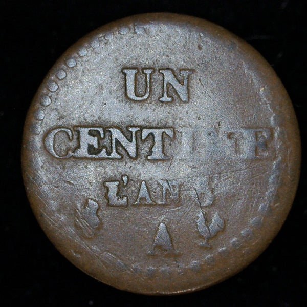France. One Centime. 1797. Year 6