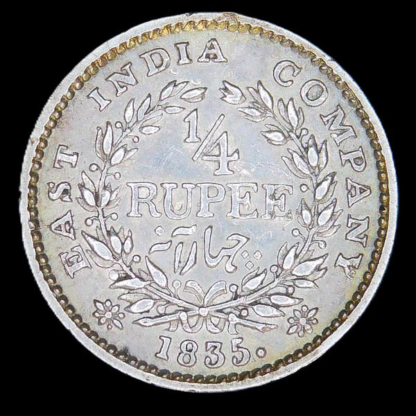 India. (East India Company) Quarter rupee. 1835. A selection.