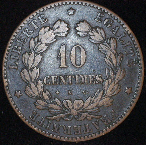 France. 10 Centimes. 1872 K