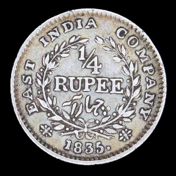 India. (East India Company) Quarter rupee. 1835. A selection.