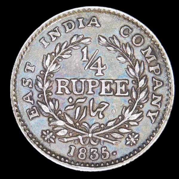 India. (East India Company) Quarter rupee. 1835. A selection.
