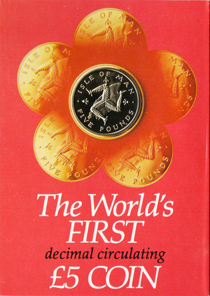 Isle of Man. Virenium Proof Five Pounds. 1981. Worlds First.