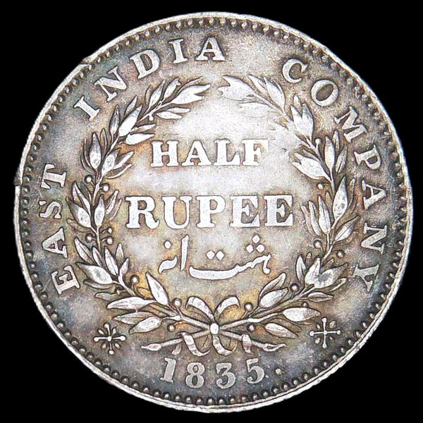 India. East India Company. 1/2 Rupee. 1835. A selection.