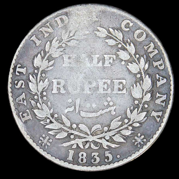 India. East India Company. 1/2 Rupee. 1835. A selection.