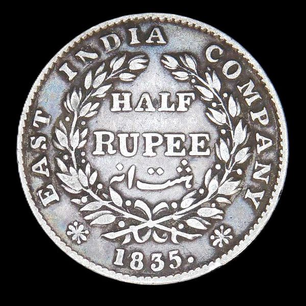 India. East India Company. 1/2 Rupee. 1835. A selection.