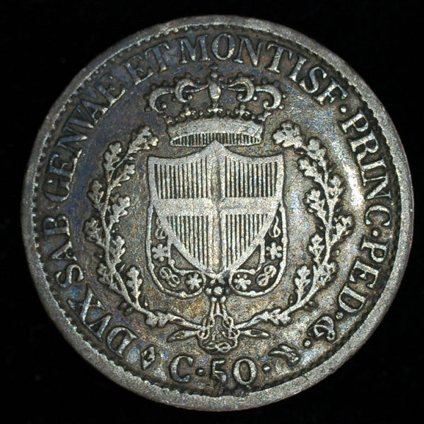 Italy. Sardinia. 50 Centisimi. 1827