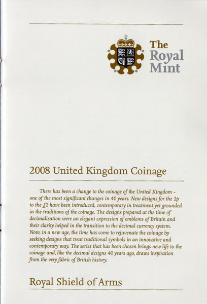 Elizabeth II. Royal Mint. 2008 Proof set. Shield of Arms