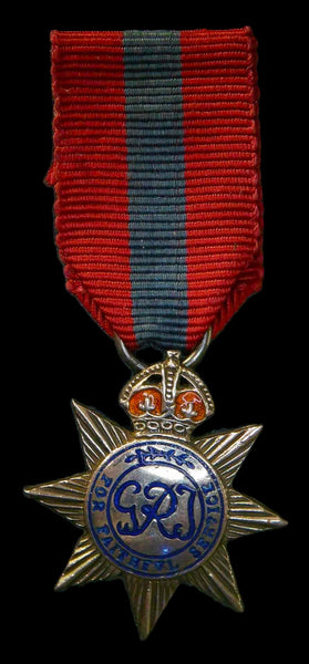 Imperial Service Medal. Star type. George V. Miniature.