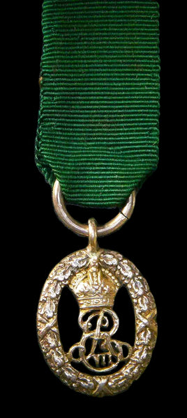Volunteer Officers Decoration. Edward VII. Miniature.