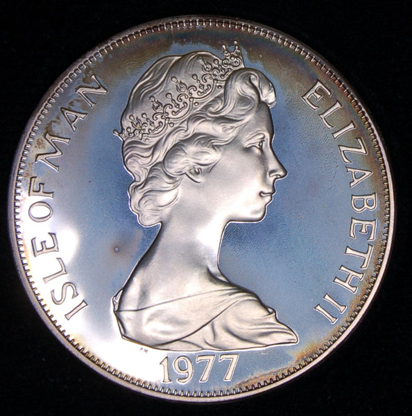 Isle of Man. Silver proof crown. 1977