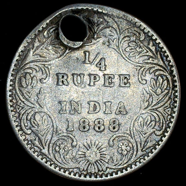 India. Quarter Rupee. 1888.