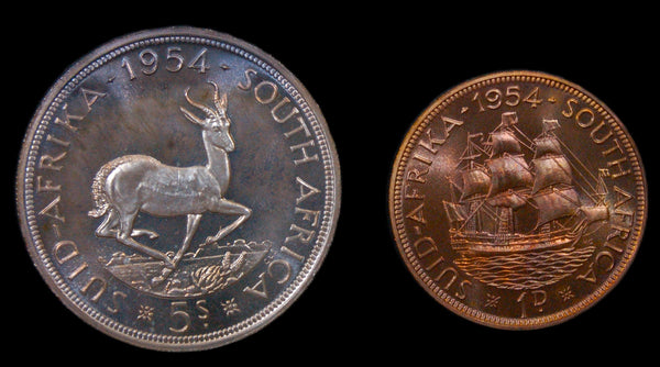 South Africa. Proof set. 1954. 9 coins