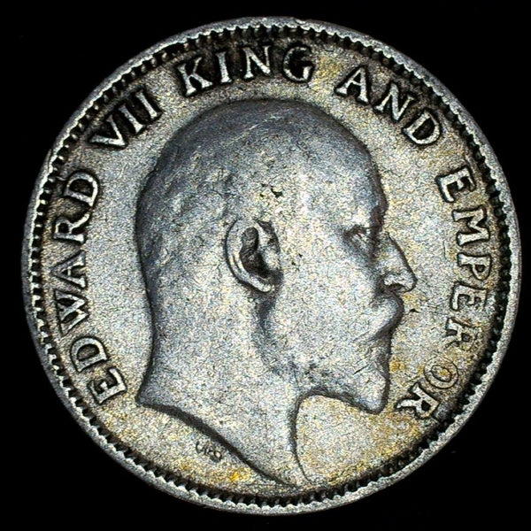 India. Quarter Rupee. 1907.