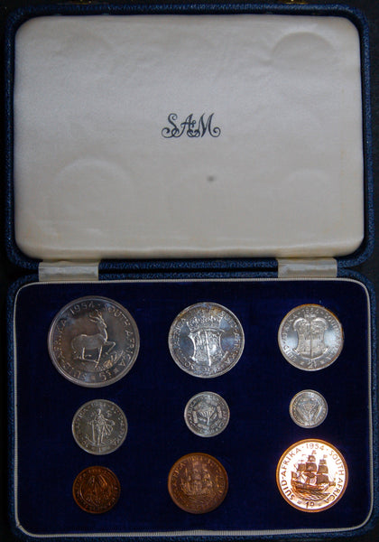 South Africa. Proof set. 1954. 9 coins