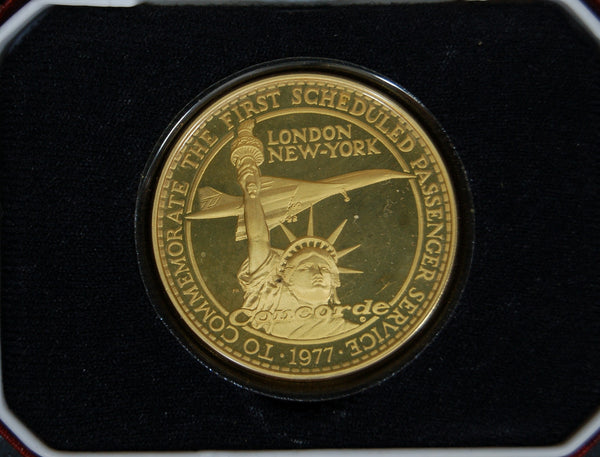Concorde. Silver proof CROWNMEDAL. 1977. London - New York.