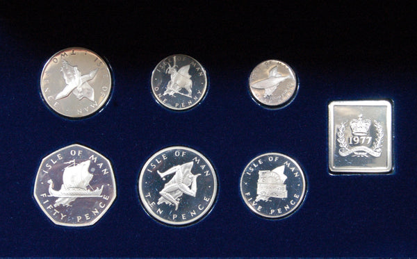 Isle of Man. 6 coin silver proof set. 1977