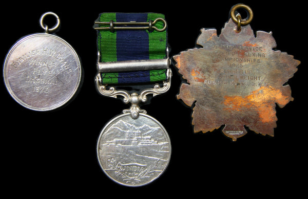 India General Service. Waziristan. & 2 Boxing medals.