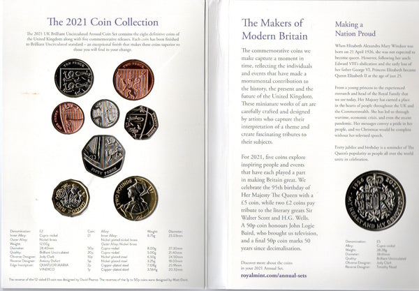 Royal Mint 2021 UK uncirculated coin set