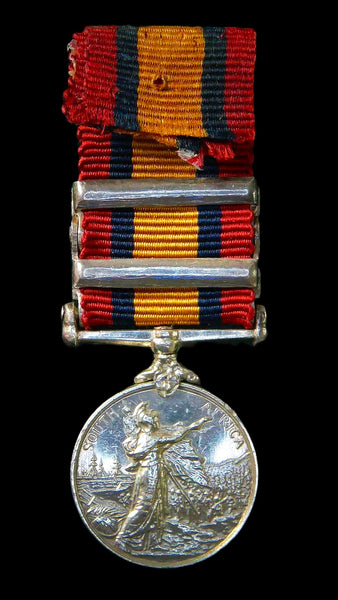 Queens South Africa Medal. 3 clasps. Miniature.
