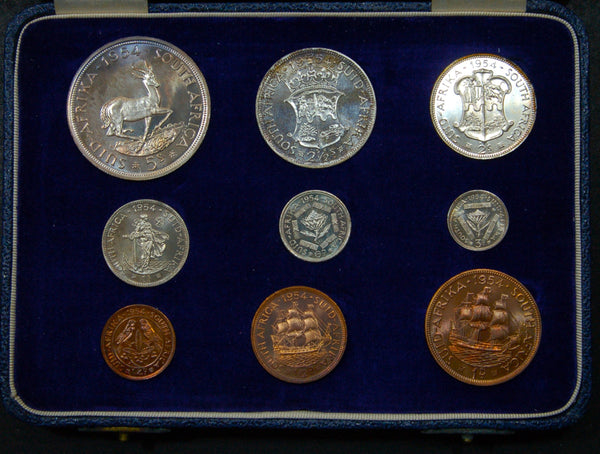 South Africa. Proof set. 1954. 9 coins