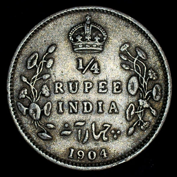 India. Quarter Rupee. 1904.