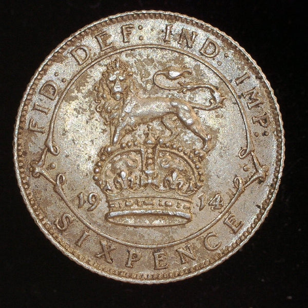 George V. Sixpence. 1914. A selection